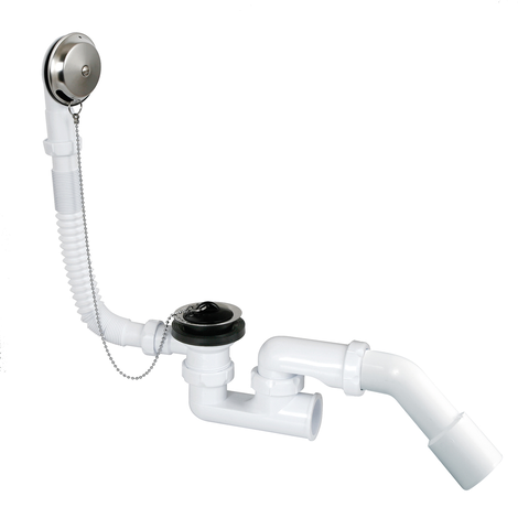 Desagüe bañera sifonico flexible autolimpiante, salida orientable Ø40, Ø50