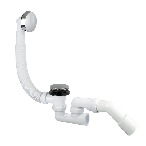 Desagüe bañera sifonico flexible autolimpiante, salida orientable Ø40, Ø50