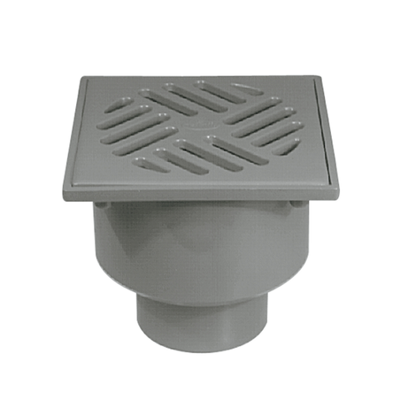Sumidero sifónico, salida vertical hembra encolar. Rejilla PVC