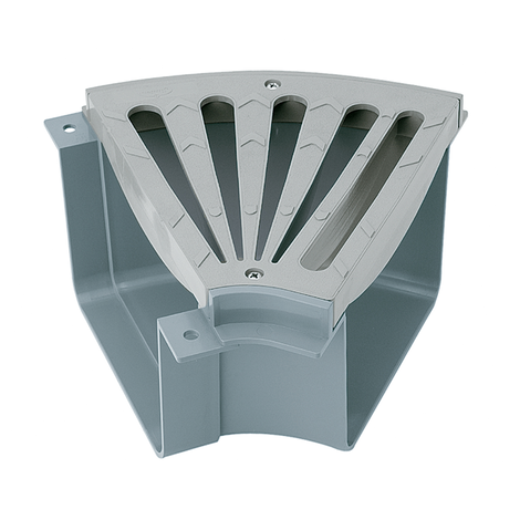 Angulo 45º  canaleta con rejilla transitable, ancho 200