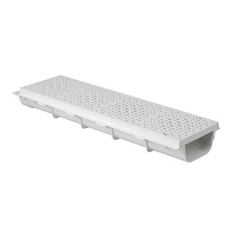 Canaleta con rejilla PEATONAL, altura reducida 64 mm, ancho 130