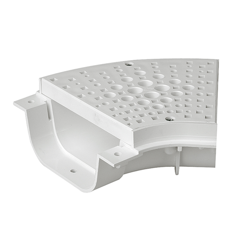 Angulo 45º para canaleta peatonal altura reducida 64 mm, giro a derecha