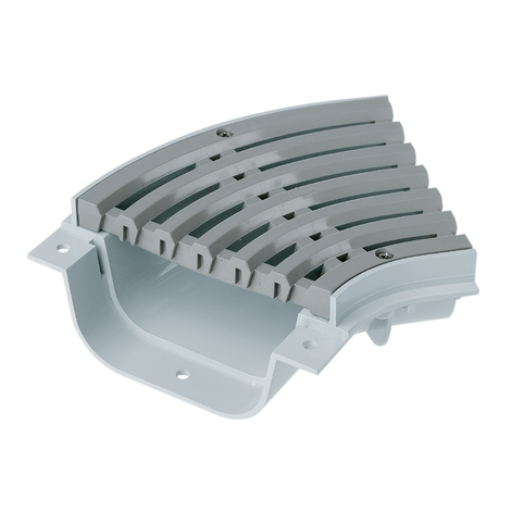 Angulo 45º para canaleta transitable altura reducida 64 mm, giro a derecha