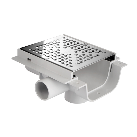 Canaleta peatonal con rejilla ac.inox y salidas pretroqueladas, altura reducida 64 mm, ancho 130