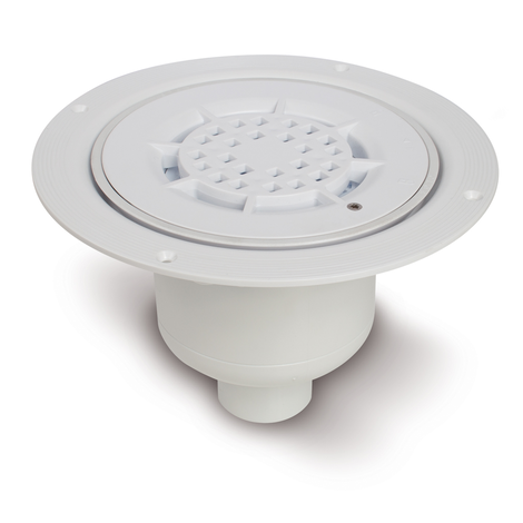 Sumidero sifónico con salida vertical. Sifón 50 mm. Para instalación en suelos con revestimiento vinílico de hasta 3 mm de espesor. Rejilla en ABS blanco con bloqueo anti-vandálico.