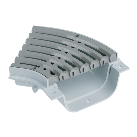 Angulo 45º para canaleta transitable altura reducida 64 mm, giro a izquierda