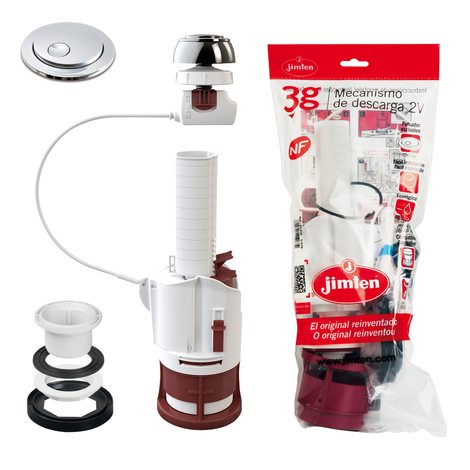 Mecanismo descarga de cisternas doble volumen. Incluye base roscada