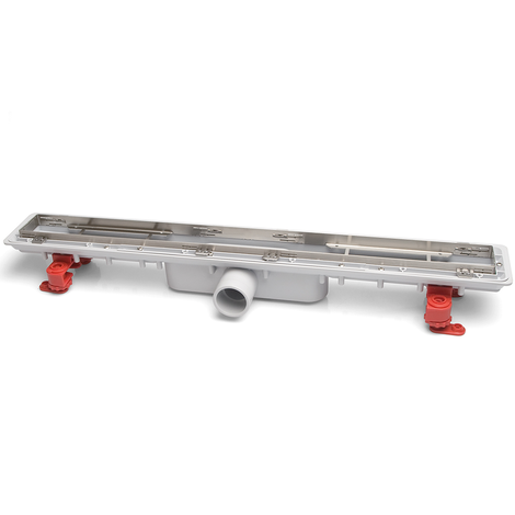 Canaleta Linnum para plato de ducha de obra. Altura reducida. Ancho 50 mm. Sifón 30 mm. Salida encolar. SIN REJILLA. CERCO OCULTO