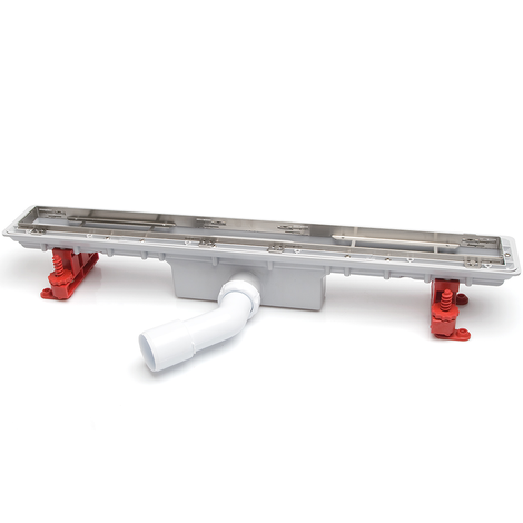 Canaleta Linnum para plato de ducha de obra. SIN REJILLA. Salida orientable. Sifón 50 mm. Ancho 50 mm. CERCO OCULTO