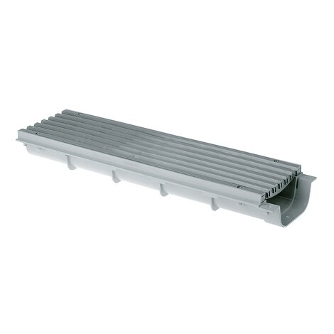 Canaleta con rejilla TRANSITABLE, altura reducida 64 mm, ancho 130 Canaleta con rejilla TRANSITABLE, altura reducida 64 mm, ancho 130