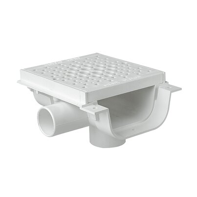 Canaleta peatonal con rejilla y salidas pretroqueladas, altura reducida 64 mm, ancho 130
