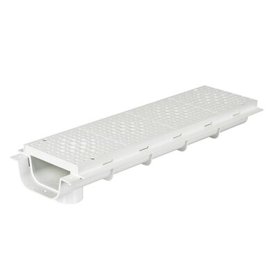 Canaleta peatonal con salida vertical pretroquelada Ø50 M, altura reducida 64 mm, ancho 130