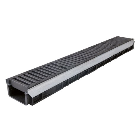 Canaleta reforzada con protección de acero galvanizado, con dos rejillas de Poliamida. Altura 80, clase C-250 Canaleta reforzada con protección de acero galvanizado, con dos rejillas de Poliamida. Altura 80, clase C-250