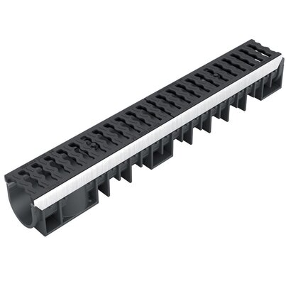 Canaleta reforzada con protección de acero galvanizado con 2 rejillas de fundición. Altura 130, clase C-250