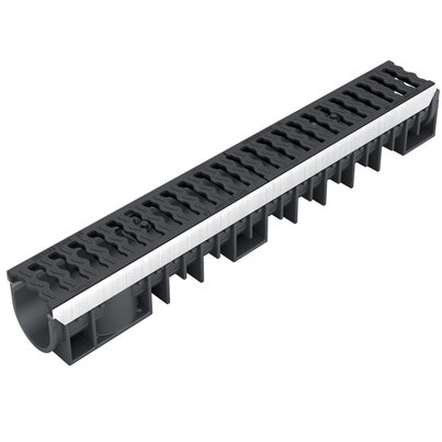 Canaleta reforzada con protección de acero galvanizado con 2 rejillas de fundición. Altura 130, clase D-400
