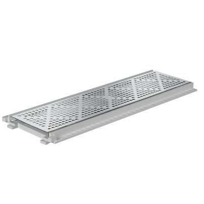 Rejilla peatonal ac. inox. con cerco, ancho 130