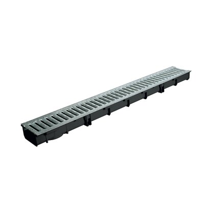 <b>Uso privado</b>. Canaleta con rejilla acero galvanizado. Ancho 130