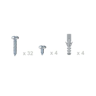 Conjunto tornillos y tacos para canaletas Linnum altura reducida, Linnum ancho 50 y Linnum ancho 70