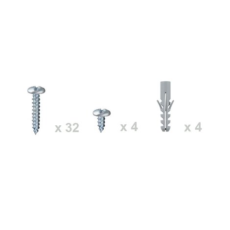 Conjunto tornillos y tacos para canaletas Linnum altura reducida, Linnum ancho 50 y Linnum ancho 70 Conjunto tornillos y tacos para canaletas Linnum altura reducida, Linnum ancho 50 y Linnum ancho 70