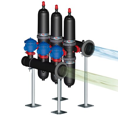 Batería PE filtrado automático doble cuerpo 10 X 4“ -ANILLAS