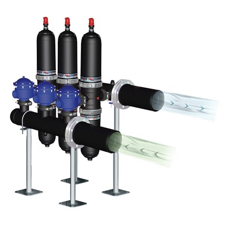 Batería filtrado automático doble cuerpo 8 X 3“ en línea -ANILLAS