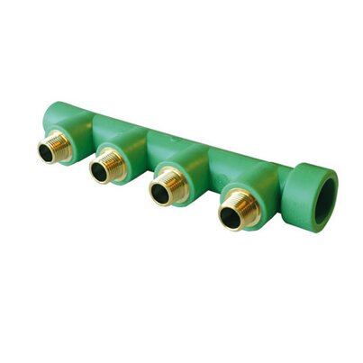 Colector distribuidor salidas rosca macho.