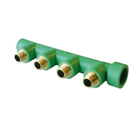 Colector distribuidor salidas rosca macho. Colector distribuidor salidas rosca macho.