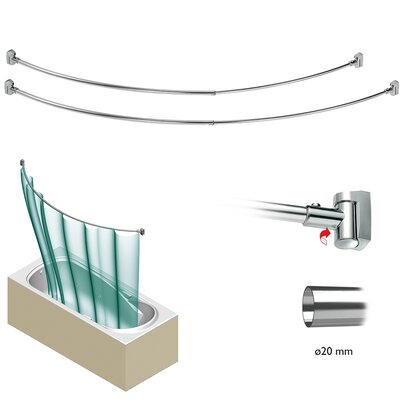 Barra curva extensible para bañera