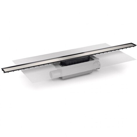 Canaleta Linnum de ancho 40 mm para plato de ducha de obra. Salida lateral encolar 40H/50M. Sifón 30 mm.Embellecedor acero inoxidable. Con lámina geotextil fijada Canaleta Linnum de ancho 40 mm para plato de ducha de obra. Salida lateral encolar 40H/50M. Sifón 30 mm.Embellecedor acero inoxidable. Con lámina geotextil fijada
