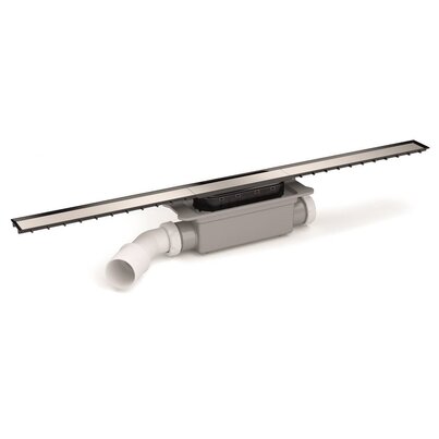 Channel with grid 40mm widht for masonry built shower. Lateral orientable outlet 40M/50M. 30 mm trap. Grid in Stainless Steel.