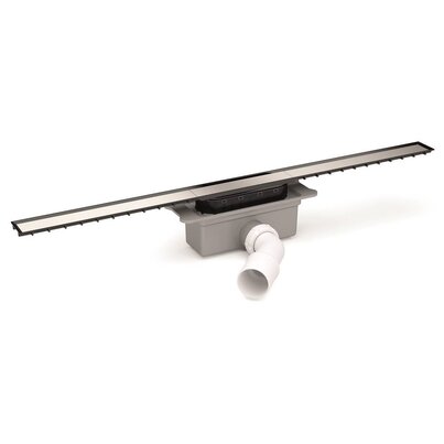 Channel with grid 40mm widht for masonry built shower. Lateral orientable outlet 40M/50M. 30 mm trap. Grid in Stainless Steel.