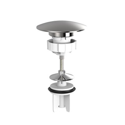 Tapón cromado con mecanismo de apertura push para kit de desagüe con rebosadero INEO FLUX.
