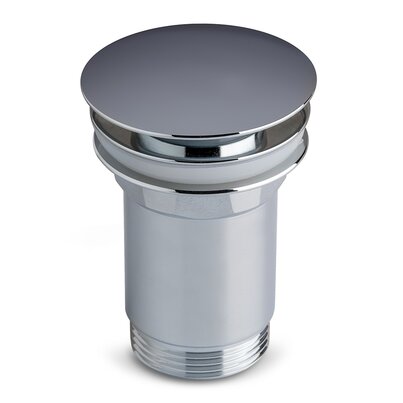 Válvula para lavabo/bidé con rebosadero en latón cromado con sistema de apertura/cierre click clack