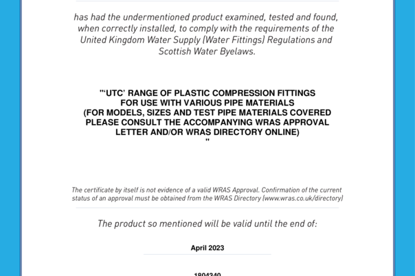 WRAS - UTC approval 2023