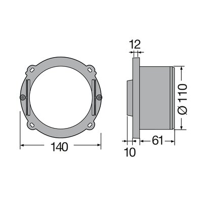 Salida vertical PVC para canal CAB134 y CAB131A