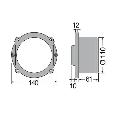 Salida vertical PVC para canal CAB134 y CAB131A Salida vertical PVC para canal CAB134 y CAB131A