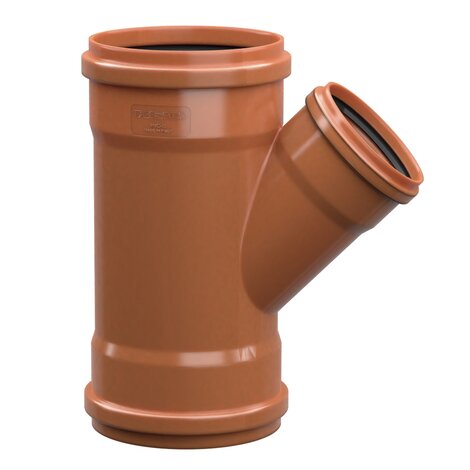 Derivación hembra/hembra 45°, reducida al centro, con junta labiada