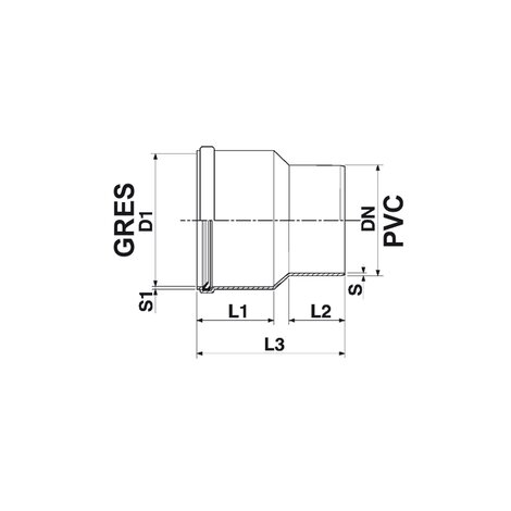 Enlace mixto gres-PVC
