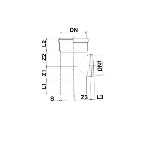 Te macho/hembra 87°-30’ con boca de registro, con junta labiada