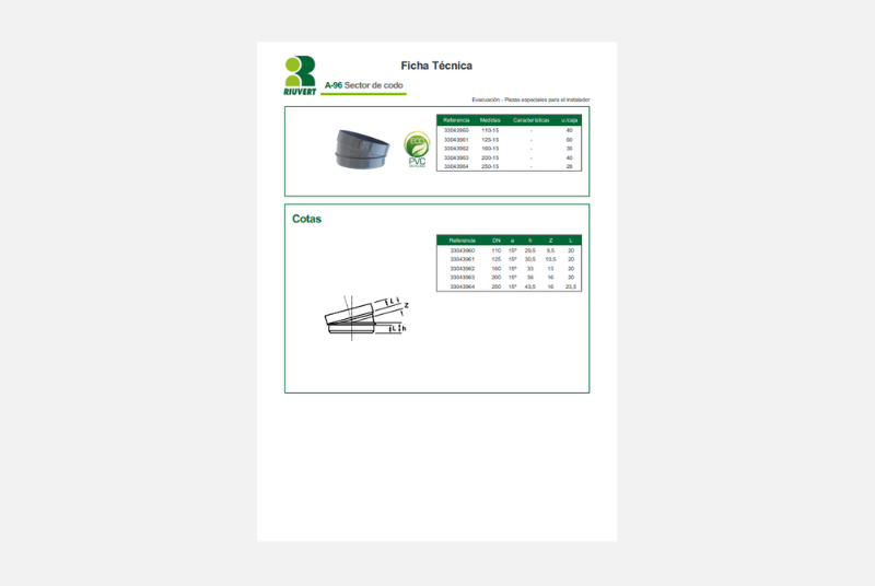 Ficha Técnica A-96 Sector de codo