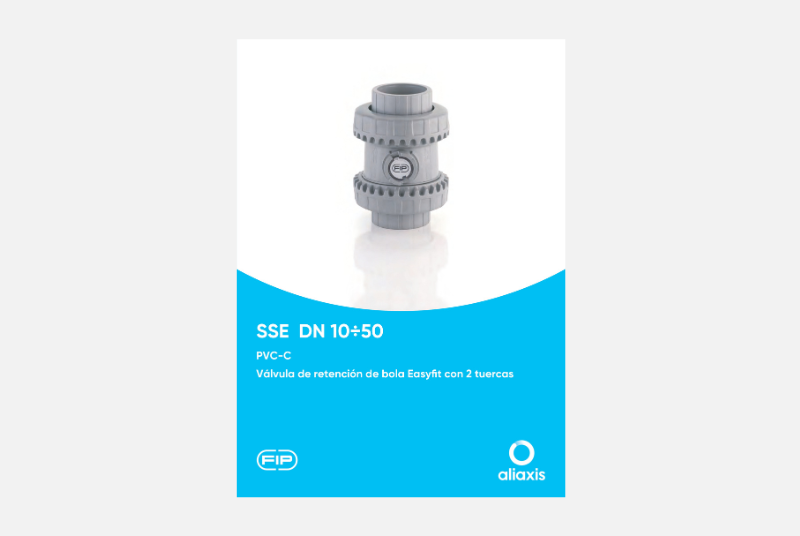 Catálogo Válvula de retención de bola Easyfit con 2 tuercas SSE DN 10÷50 - PVC-C