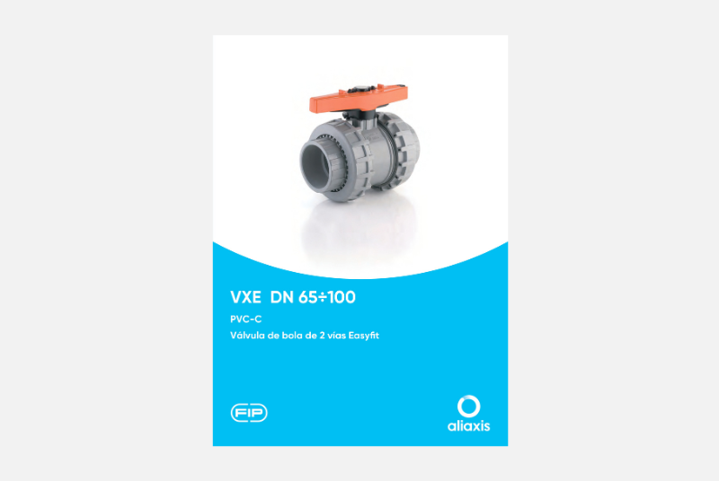 Catálogo Válvula de bola de 2 vías Easyfit VXE DN 65÷100 -PVC-C