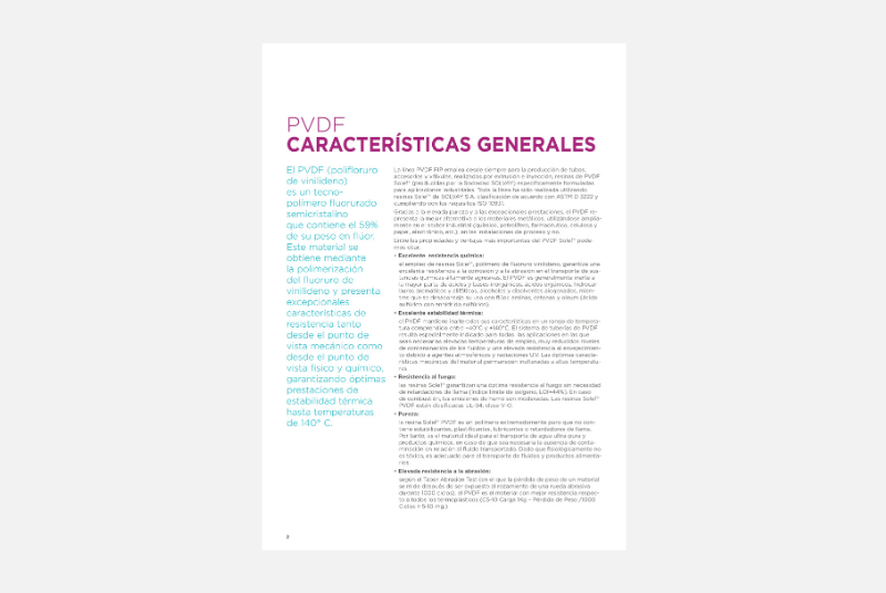 Catálogo Características Generales - PVDF