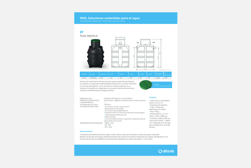 Ficha Técnica Fosa Séptica ST