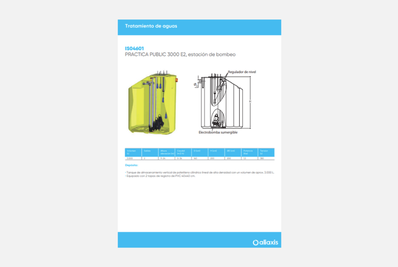 Ficha Técnica Estación de Bombeo 3000 L E2 -  IS04601