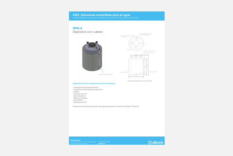 Ficha Técnica Depósito para Producto Químico APQ6