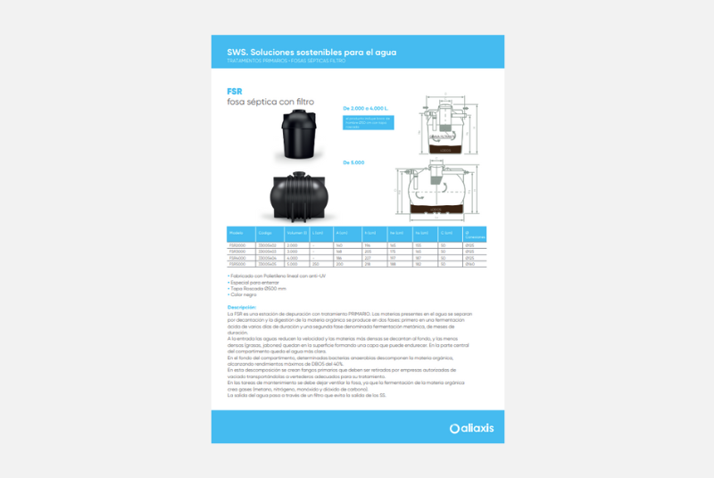 Ficha Técnica Fosa Séptica con Filtro FSR