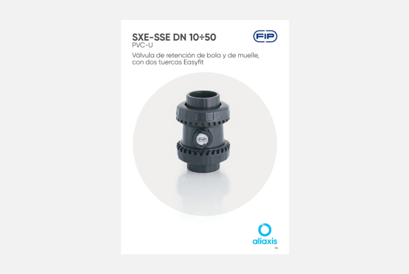 Catálogo Válvula de retención de bola y de muelle, con dos tuercas Easyfit SXE-SSE DN 10÷50 -PVC-U