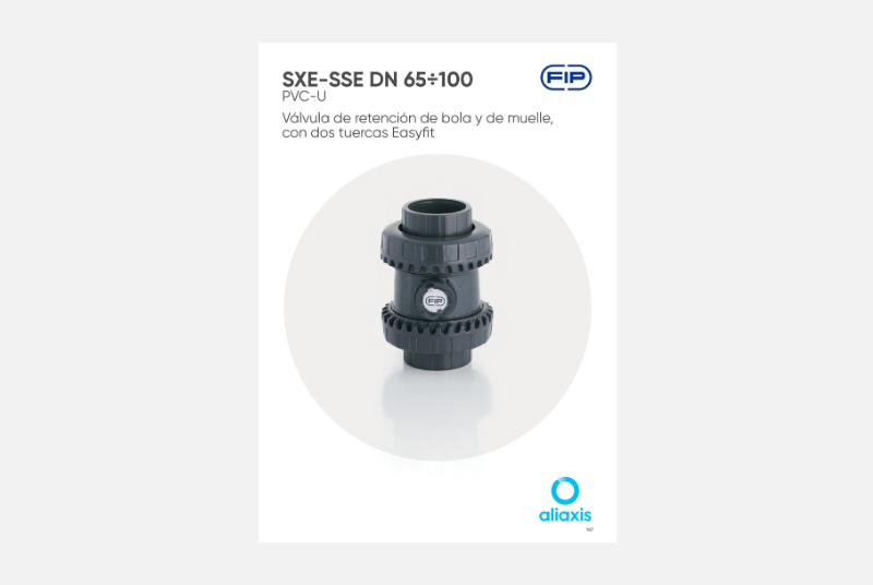 Catálogo Válvula de retención de bola y de muelle, con dos tuercas Easyfit SXE-SSE DN 65÷100 -PVC-U