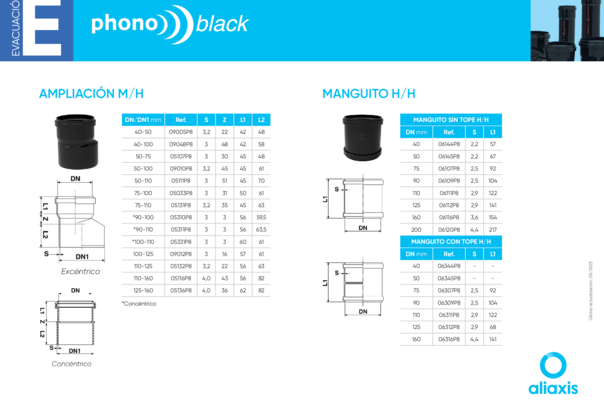 Ficha Técnica Phonoblack Ampliación M-H Manguito H-H